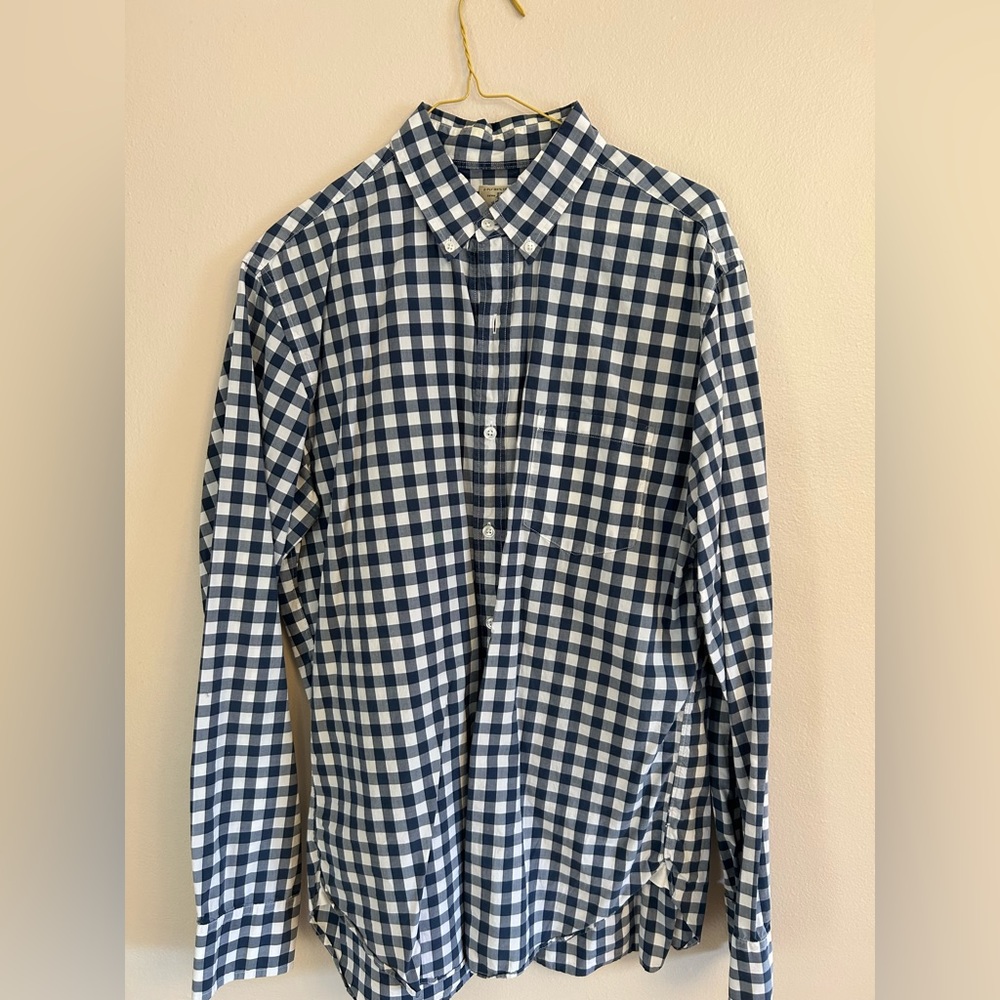 jcrew gingham print men’s button down size M